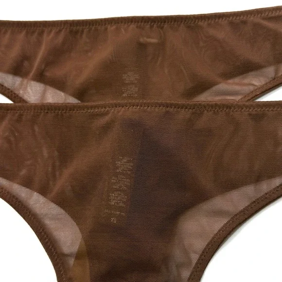 SKIMS Mesh Built Up Thong Lot of 2 Jasper XS - Picture 4 of 9